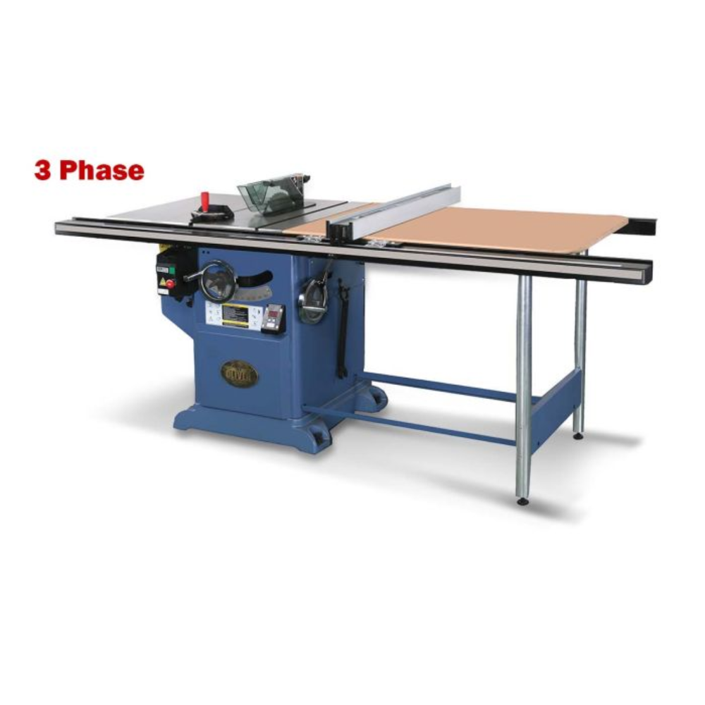 Oliver Machinery 10” Heavy Duty Table Saw 5HP 3Ph w/Side Table w/52” Rails - 4016.004-A001