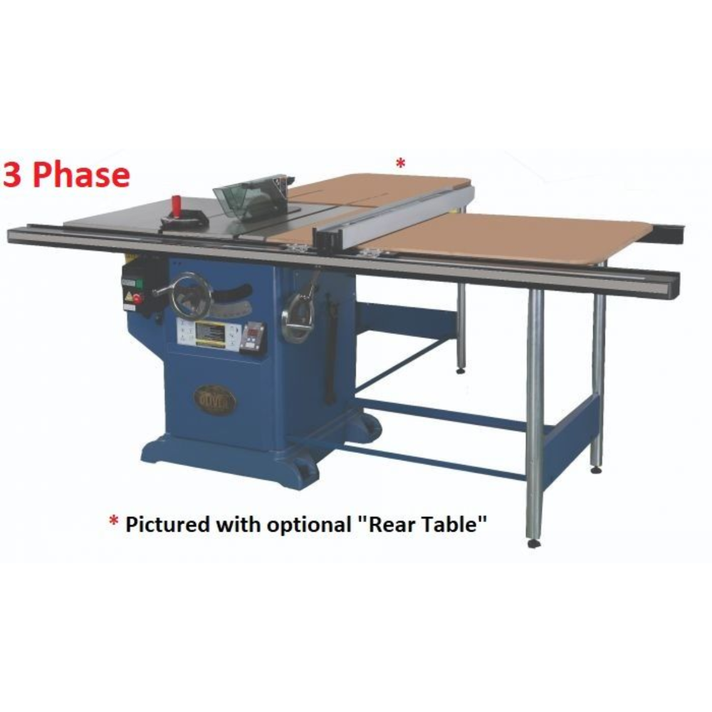 Oliver Machinery 12” Heavy Duty Table Saw 7.5HP 3Ph w/Side Table w/52” Rails - 4045.004-A001