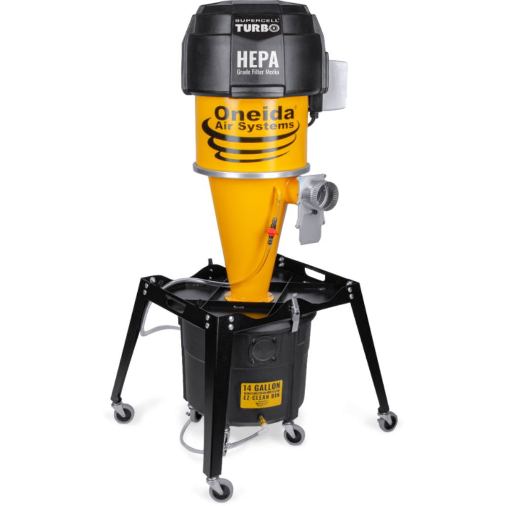 Oneida Air Systems Supercell Turbo High-Pressure 14 Gal. Portable Freestanding HEPA-GFM Cyclone Dust Collector - XSK414001