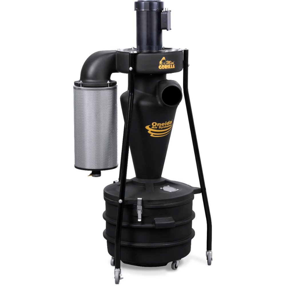 Oneida Air Systems 1.5hp 220V Mini-Gorilla Portable 22 Gal. HEPA-GFM Cyclone Dust Collector - XXPM010100H220