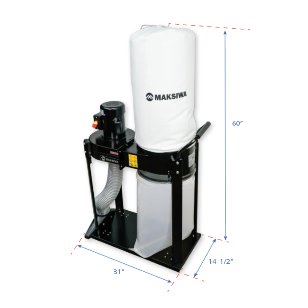 MAKSIWA DUST COLLECTOR 1HP - 1 ENTRY - 1 PHASE 110V - CP/1.C