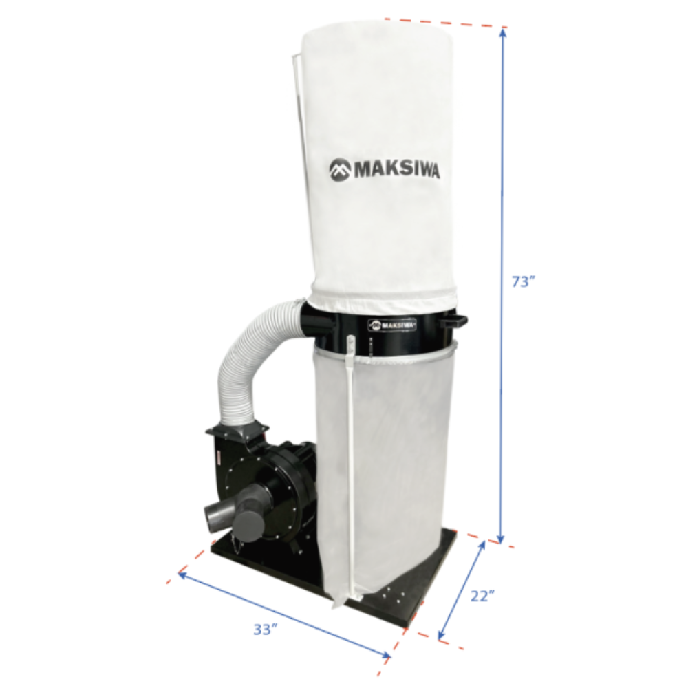 MAKSIWA DUST COLLECTOR 2HP - 2 ENTRIES - 1 PHASE 220V - CP/2.C