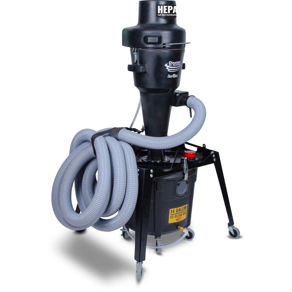 Oneida Air Systems Dust Cobra High-Pressure 14 Gal. Portable Freestanding HEPA Cyclone Dust Collector - XCKM011400