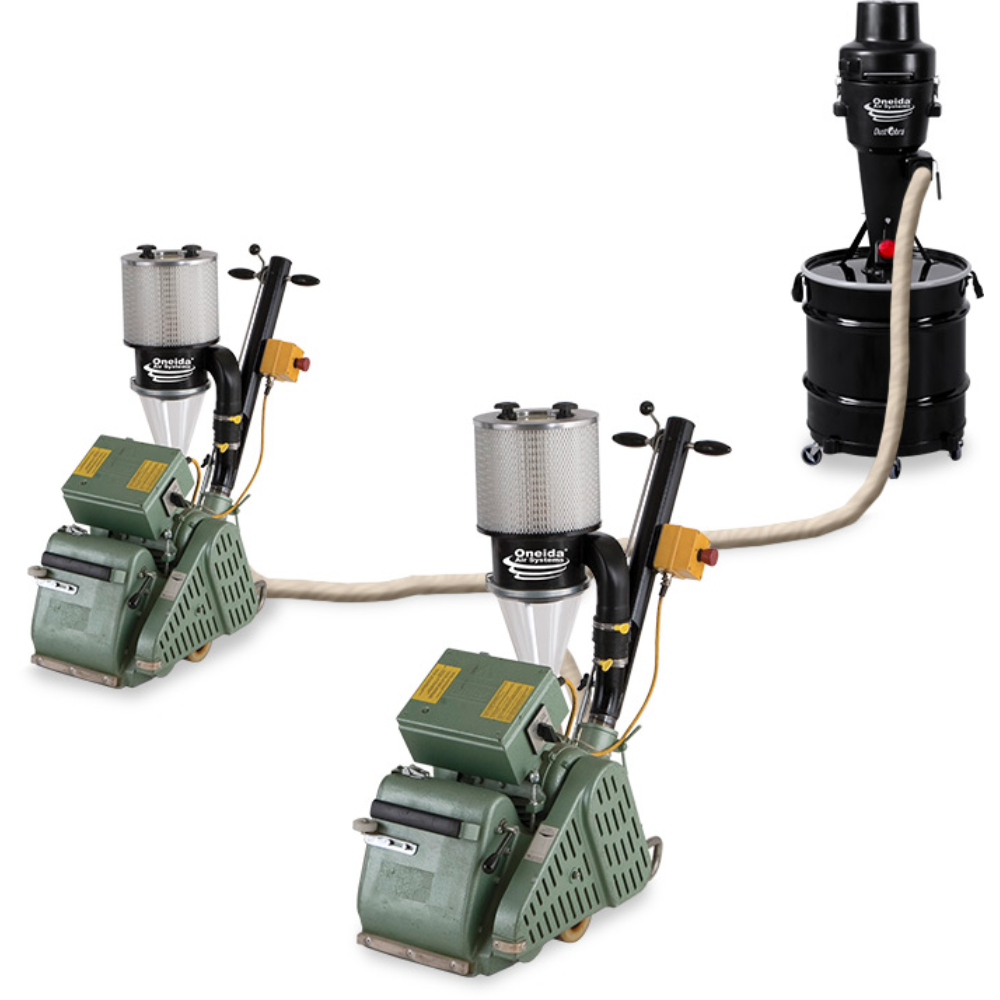 Oneida Air Systems Vortex DCS Portable 17 Gal. HEPA Floor Sanding Dust Containment System w/ Sander Retrofit Handle - XCKM010000-VOR