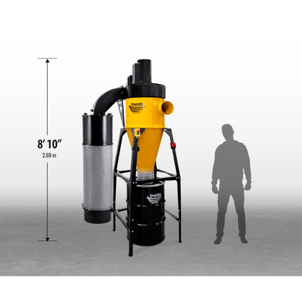 Oneida Air Systems 5hp 3ph Dust Gorilla Pro SMART Boost 55 Gal. Freestanding HEPA-GFM Cyclone Dust Collector -  XGK050355