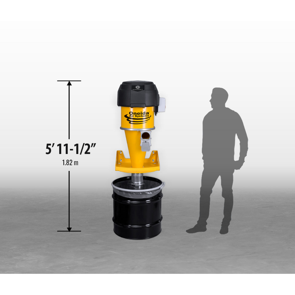 Oneida Air Systems Supercell High-Pressure 35 Gal. Wall-Mounted HEPA-GFM Cyclone Dust Collector - XSK000035