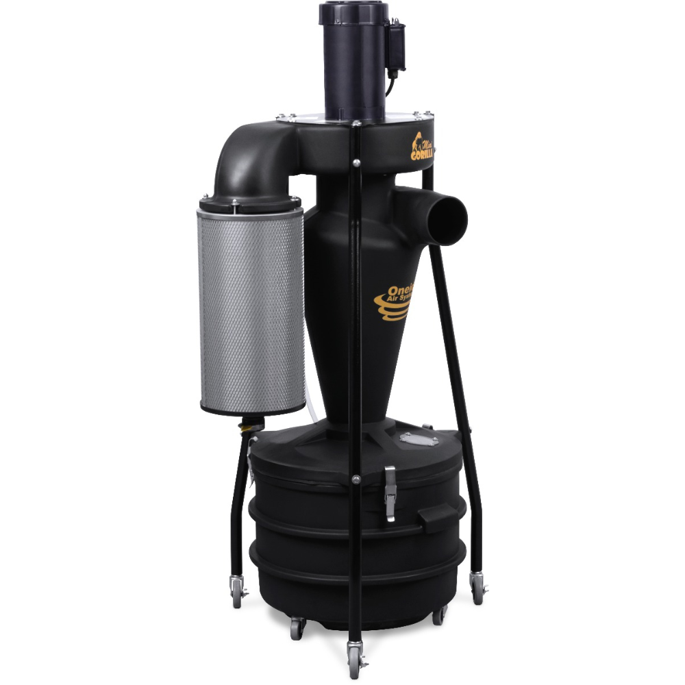 Oneida Air Systems 1.5hp 220V Mini-Gorilla Portable 22 Gal. HEPA-GFM Cyclone Dust Collector - XXPM010100H220