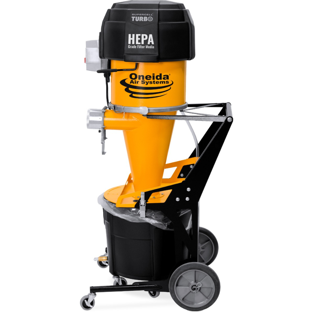 Oneida Air Systems Supercell Turbo High-Pressure 14 Gal. Mobile HEPA-GFM Cyclone Dust Collector - XSK414000-P