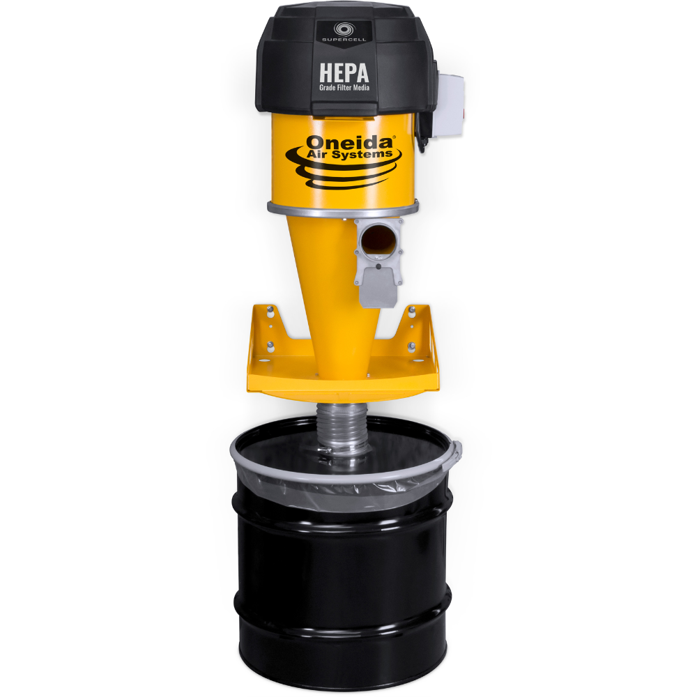 Oneida Air Systems Supercell High-Pressure 35 Gal. Wall-Mounted HEPA-GFM Cyclone Dust Collector - XSK000035