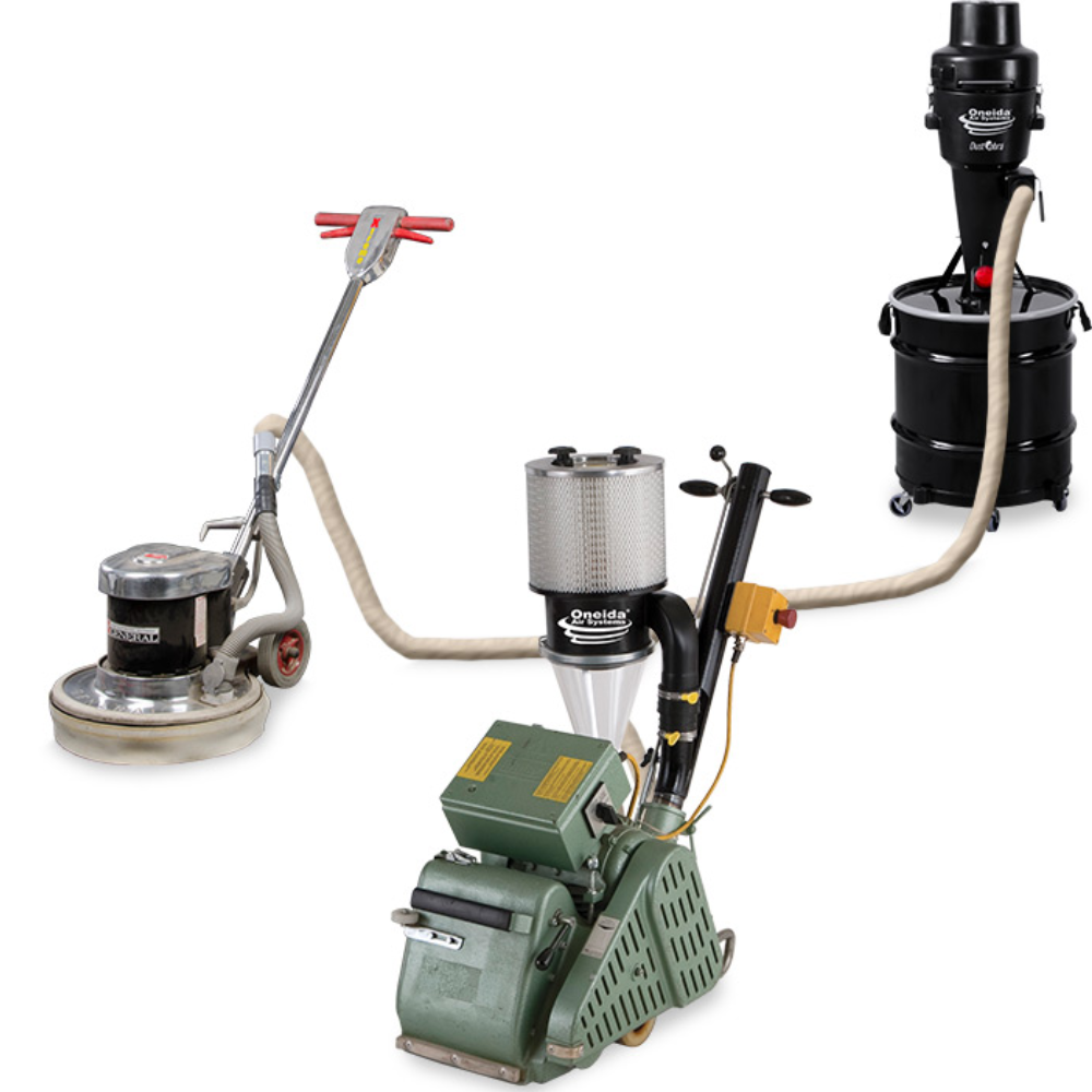 Oneida Air Systems Vortex DCS Portable 35 Gal. HEPA Floor Sanding Dust Containment System w/ Sander Retrofit Handle - XCKM013500-VOR