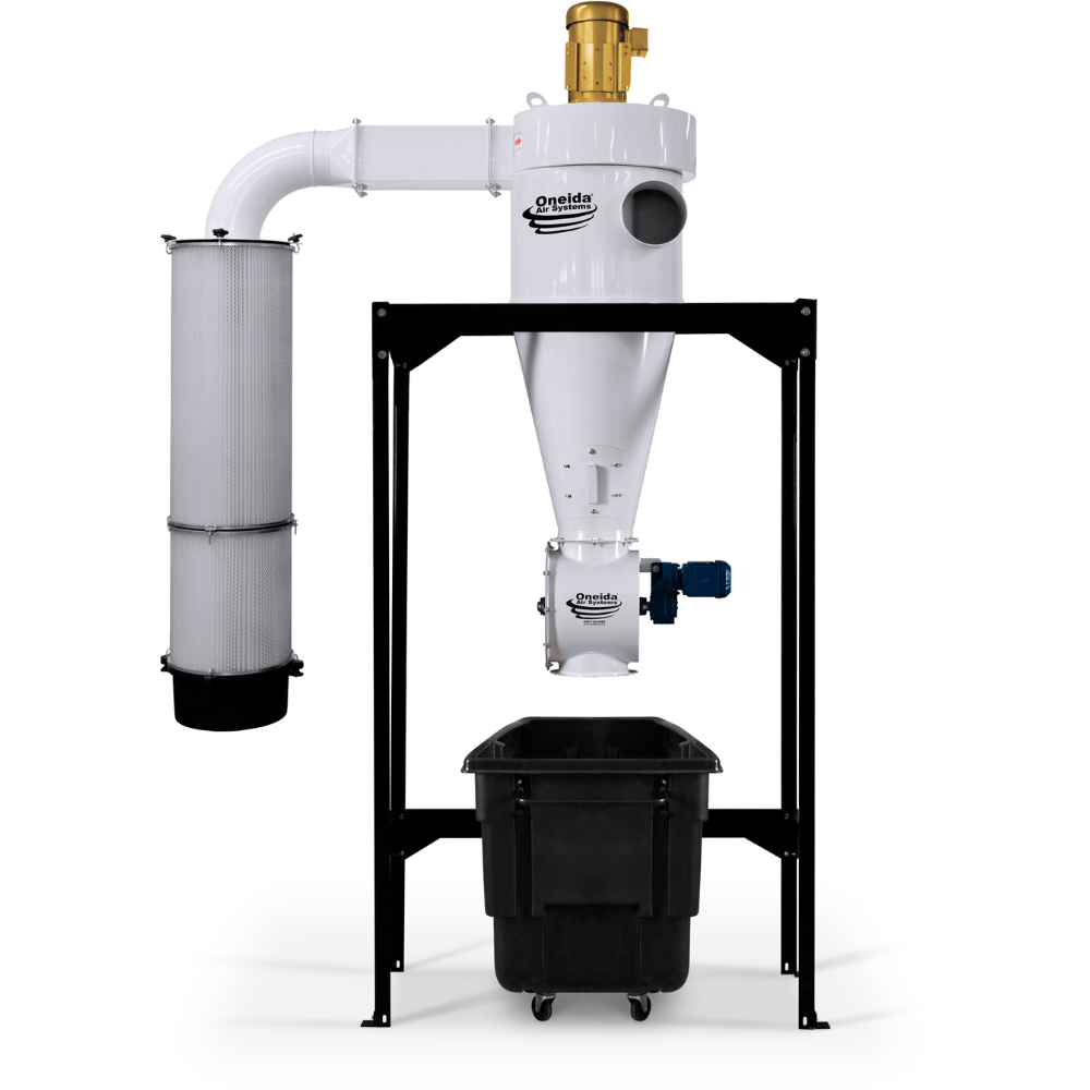 Oneida Air Systems 5hp 460V High Vacuum Freestanding Cyclone Dust Collector w/ Air Lock - XXK050346-AIR