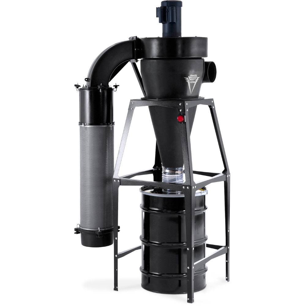 Oneida Air Systems 3hp 230V V-System 3000 55 Gal. Freestanding HEPA-GFM Cyclone Dust Collector - XXVM003055