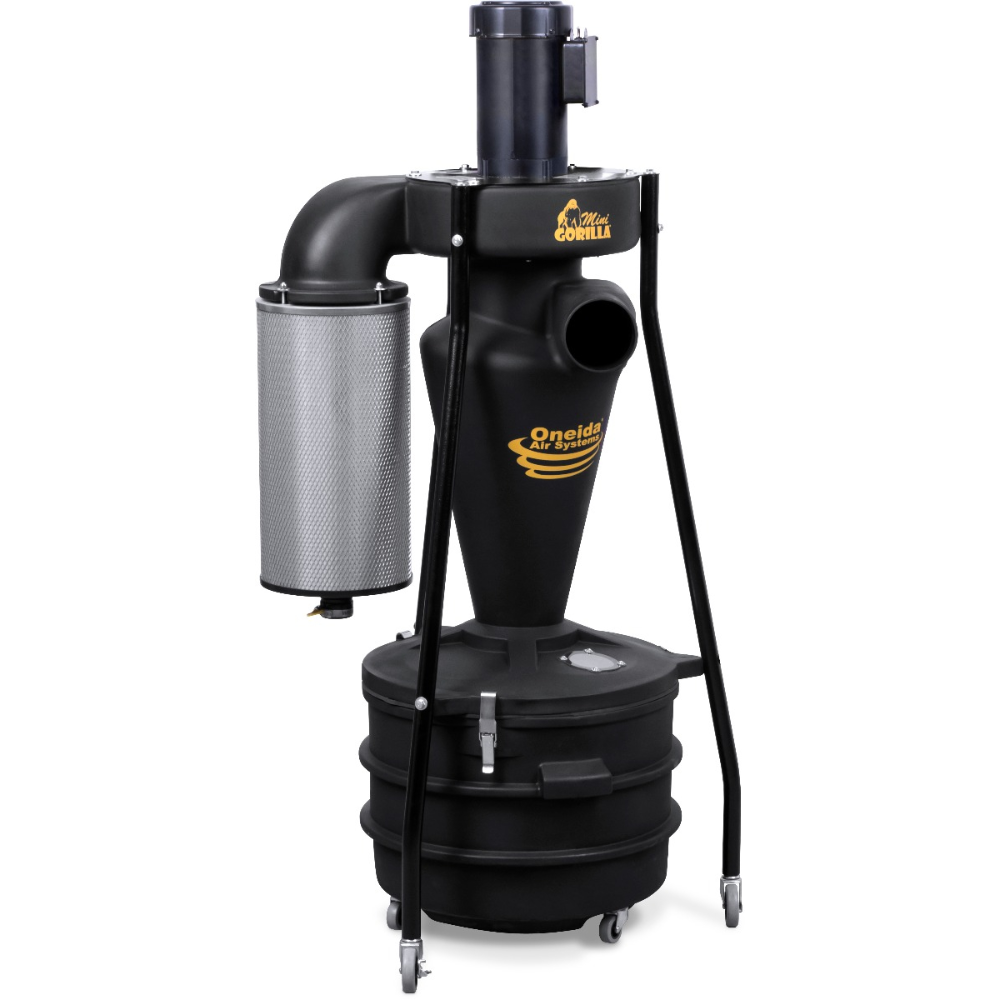 Oneida Air Systems 1.5hp 120V Mini-Gorilla Portable 22 Gal. HEPA-GFM Cyclone Dust Collector - XXPM010100H