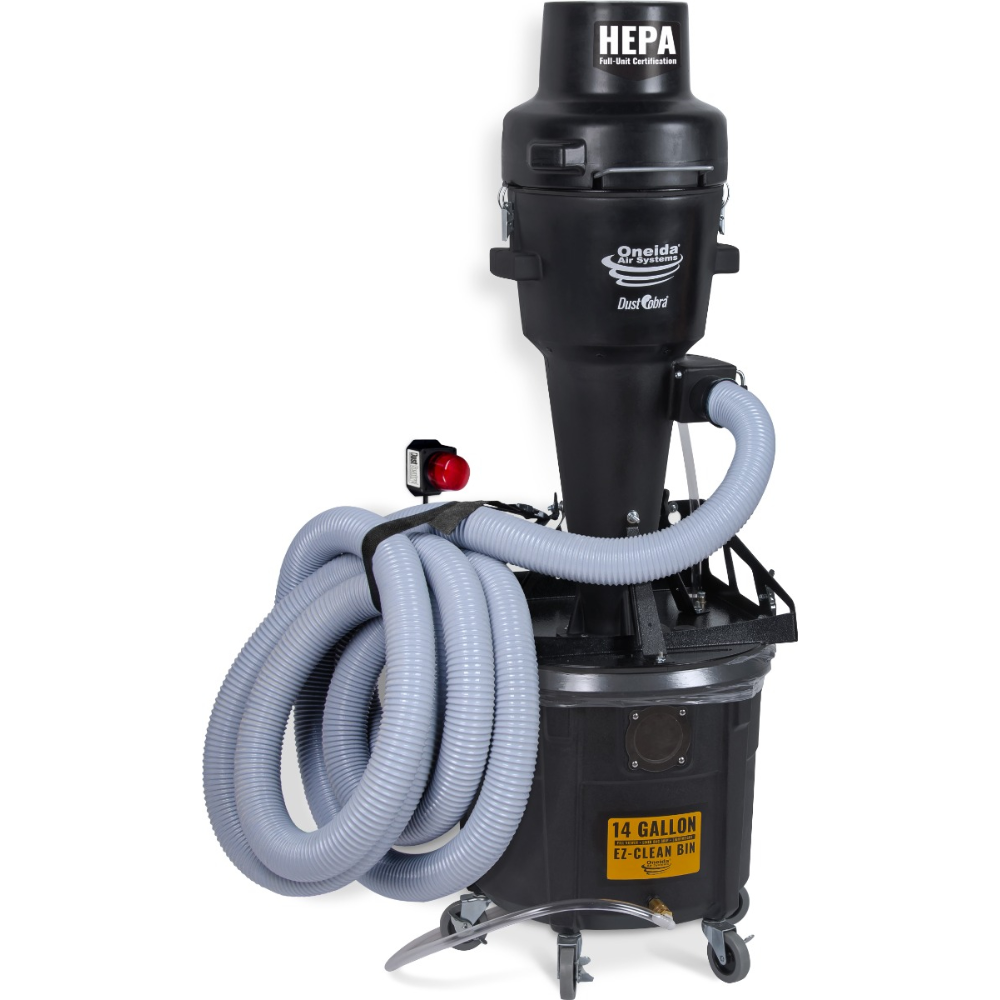 Oneida Air Systems Dust Cobra High-Pressure 14 Gal. Wall-Mounted HEPA Cyclone Dust Collector - XCKM011402