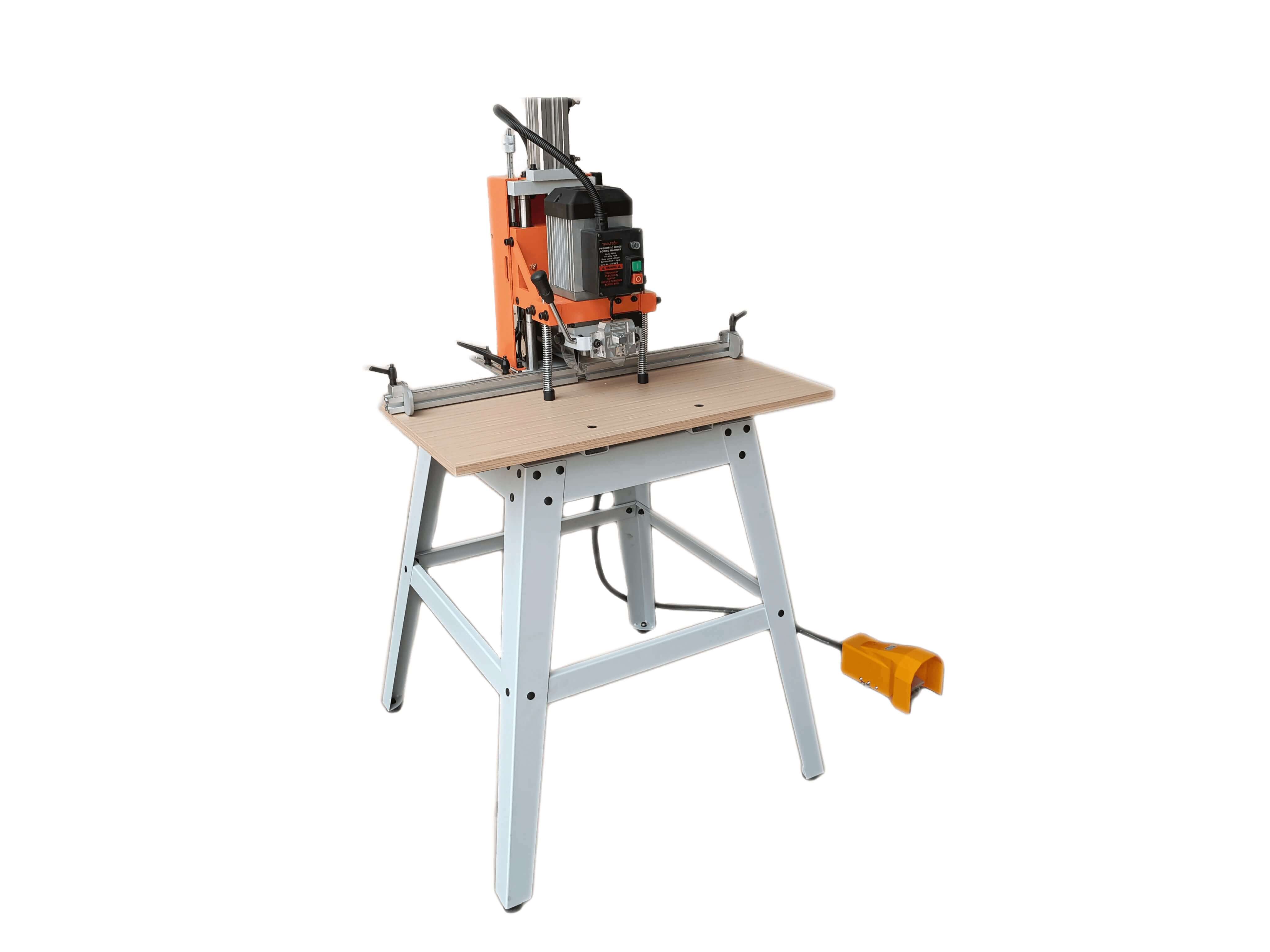 Tooltech Industry Pneumatic Hinge Boring Machine (3-Spindle, 1HP/110V, Lubricated Aluminum Head) PMH3