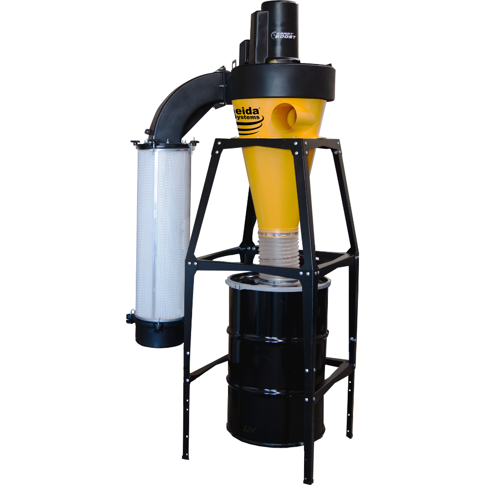 Oneida Air Systems 3hp V-System 3000 SMART Boost 55 Gal. Freestanding HEPA-GFM Cyclone Dust Collector - XXVS300055