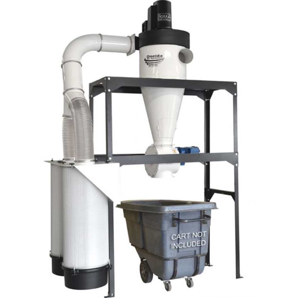 Oneida Air Systems 5hp 460V High Vacuum SMART Boost Freestanding Cyclone Dust Collector w/ Air Lock - XXS050348