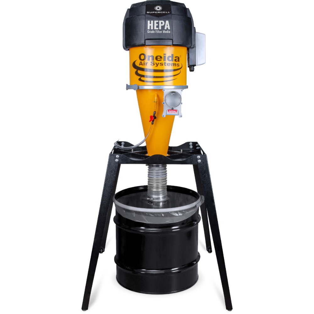 Oneida Air Systems Supercell High-Pressure 35 Gal. Freestanding HEPA-GFM Cyclone Dust Collector - XSK003540