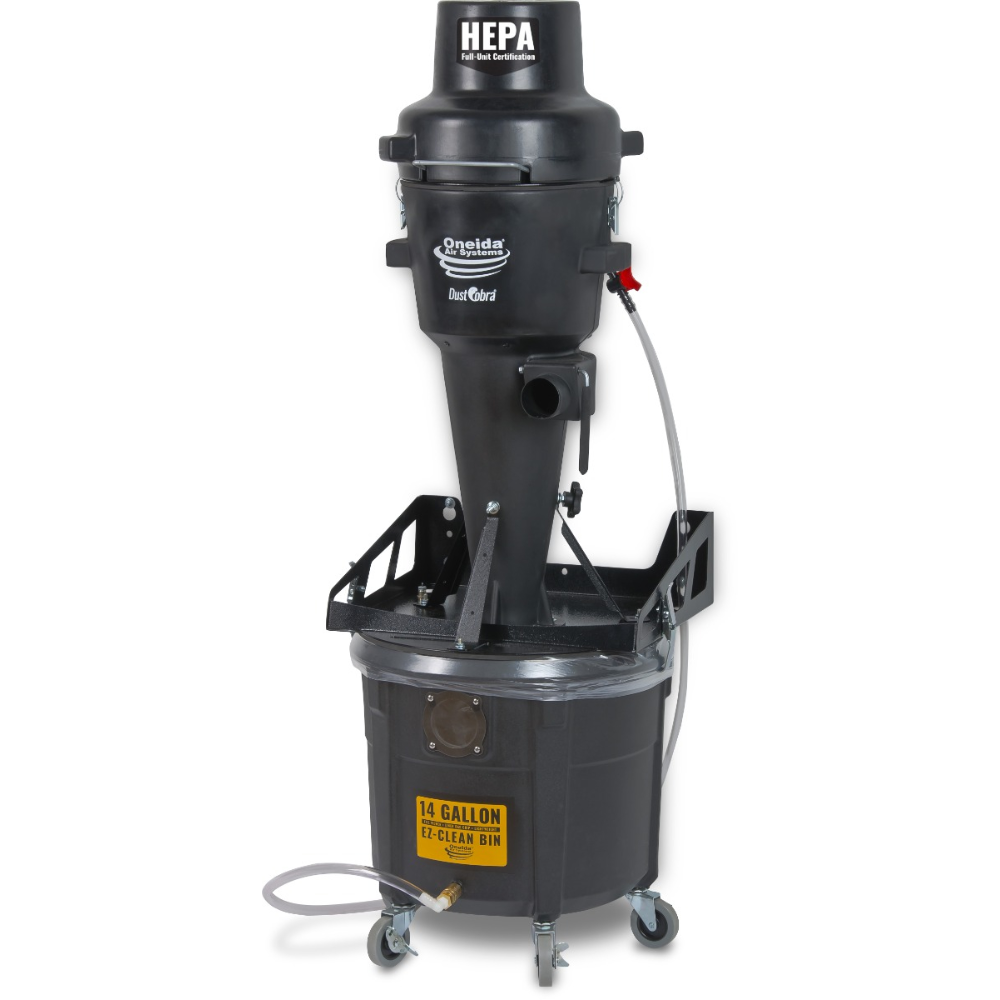 Oneida Air Systems Dust Cobra High-Pressure 14 Gal. Wall-Mounted HEPA Cyclone Dust Collector - XCKM011402