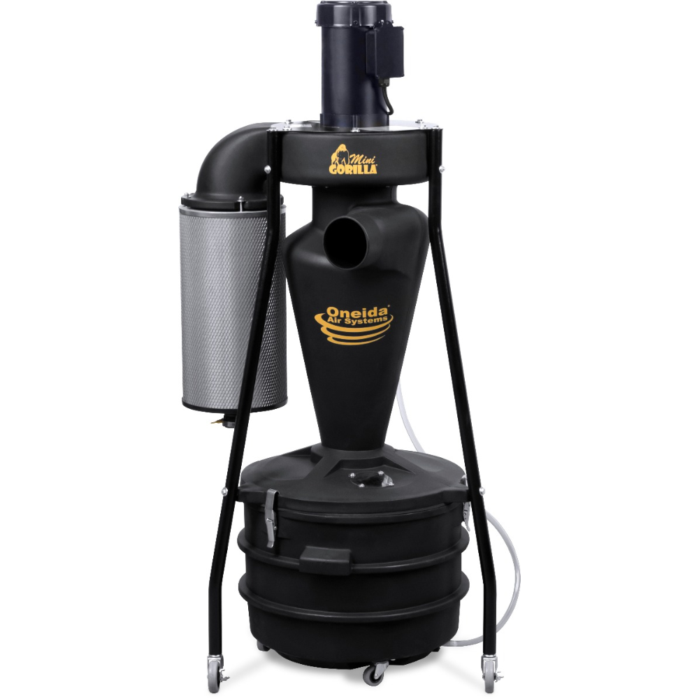 Oneida Air Systems 1.5hp 220V Mini-Gorilla Portable 22 Gal. HEPA-GFM Cyclone Dust Collector - XXPM010100H220