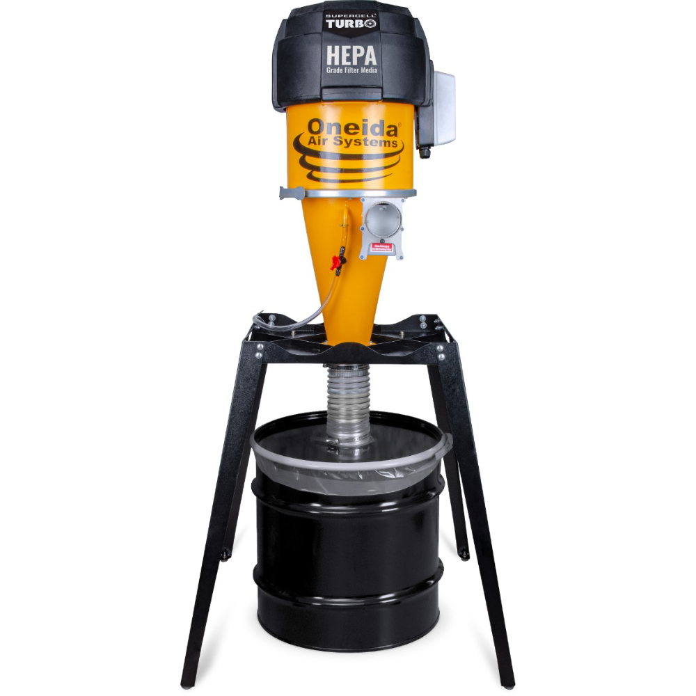 Oneida Air Systems Supercell Turbo High-Pressure 35 Gal. Freestanding HEPA-GFM Cyclone Dust Collector - XSK435040
