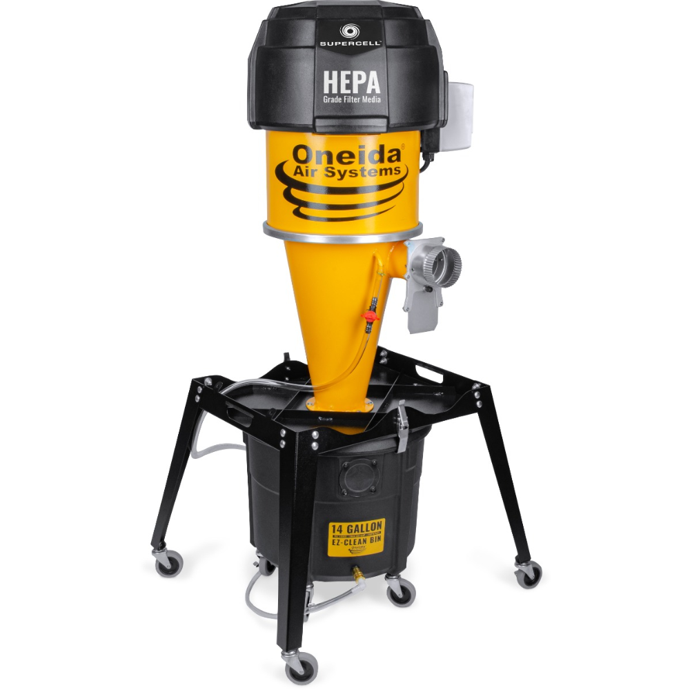 Oneida Air Systems Supercell High-Pressure 14 Gal. Portable Freestanding HEPA-GFM Cyclone Dust Collector - XSK000114