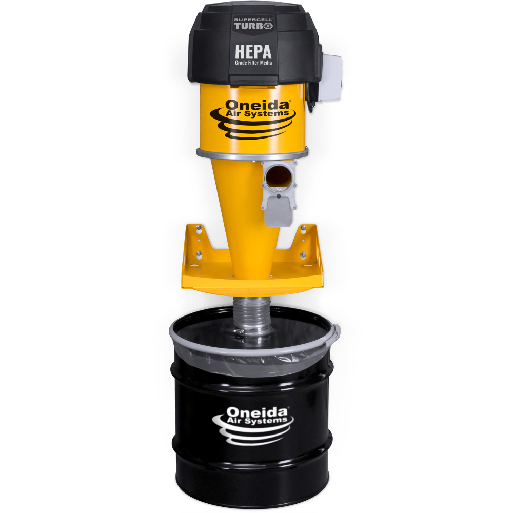 Oneida Air Systems Supercell Turbo High-Pressure 35 Gal. Wall-Mounted HEPA-GFM Cyclone Dust Collector - XSK435000