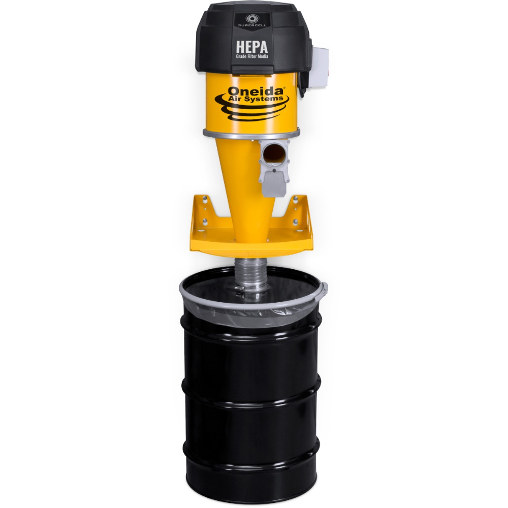 Oneida Air Systems High-Pressure 55 Gal. Wall-Mounted HEPA-GFM Cyclone Dust Collector - XSK000055