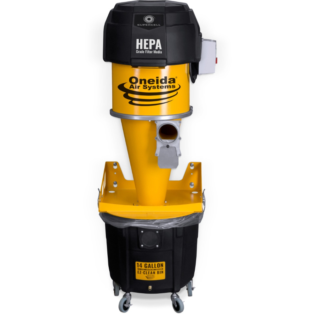 Oneida Air Systems Supercell High-Pressure 14 Gal. Wall-Mounted HEPA-GFM Cyclone Dust Collector - XSK000014